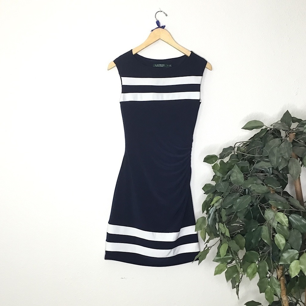 PETITE Ralph Lauren Ruched Side Dress